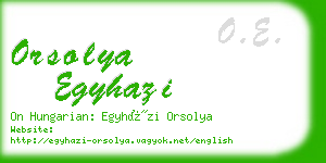 orsolya egyhazi business card